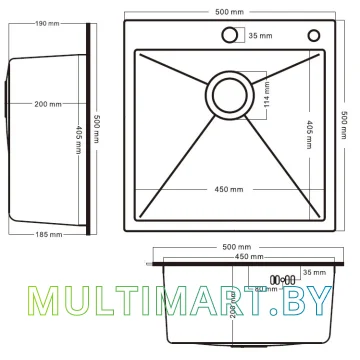 Кухонная мойка Schtoff Best Decor Silver 5050+CL KR-1 GREY+DS SD-1 GREY картинка 6